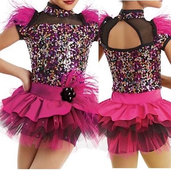 WEISSMAN Dance Costume ONE WAY OR ANOTHER
11477 sequin feather Child MC - Picture 1 of 13